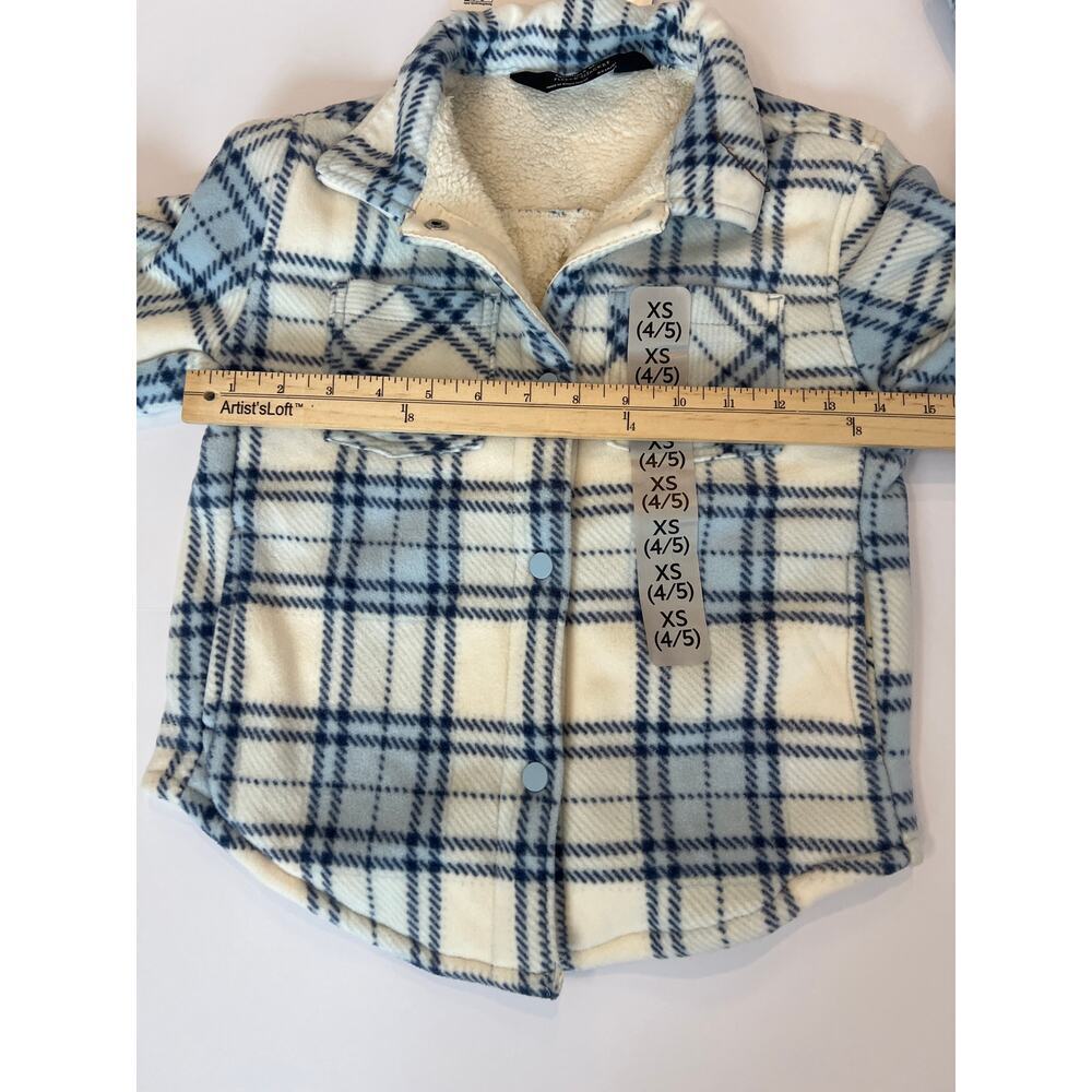 Members Mark Girls Sherpa Lined Shacket Blue Cream Size XS (4/5) NWT - Picture 15 of 16